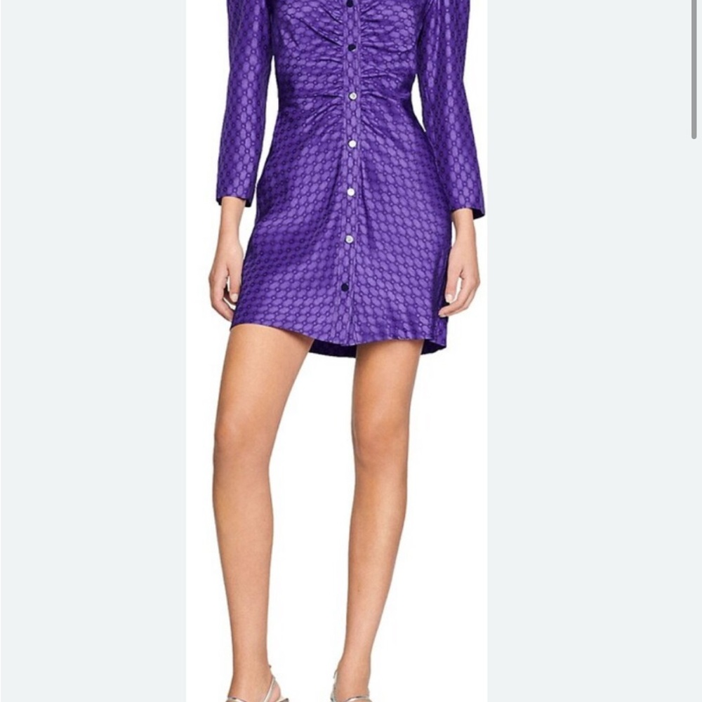 Sandro Vibrant Purple Long Sleeve Dress